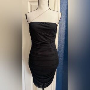Fashion Nova Black Asymmetrical Dress